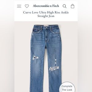Abercrombie & Fitch- Ankle Straight Ultra High Rise Jean- Curve Love- 26/2 R
